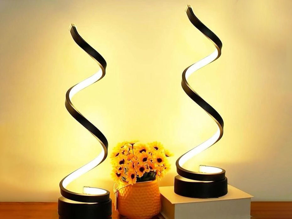 Modern Spiral LED Table Lamp – Minimalist Dimmable Desk Light - Image 3