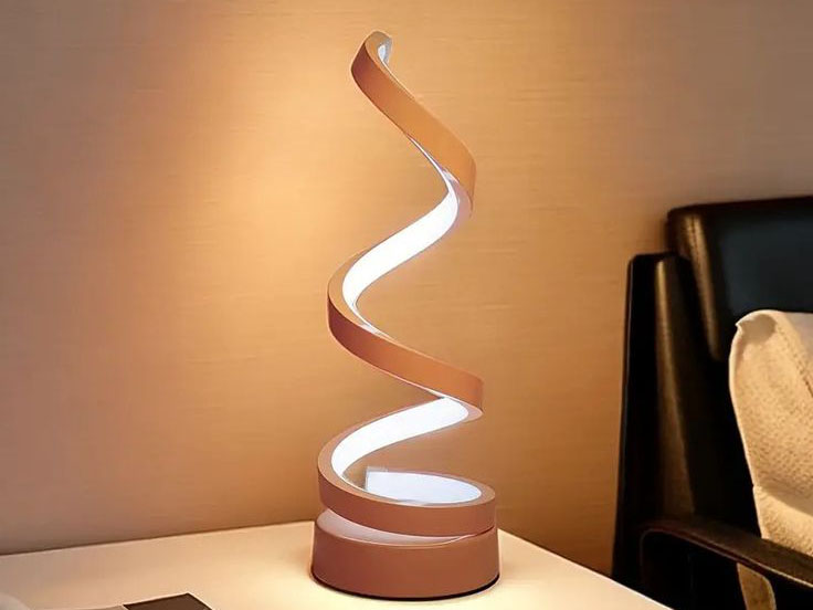 Modern Spiral LED Table Lamp – Minimalist Dimmable Desk Light
