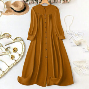 Elegant Button-Down Maxi Dress – Modest & Stylish